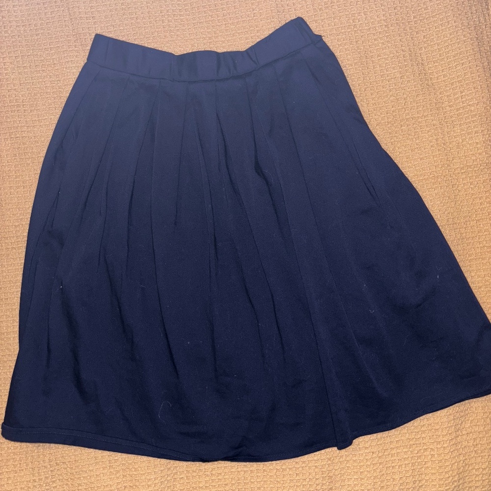Navy Blue Knee Length Skirt